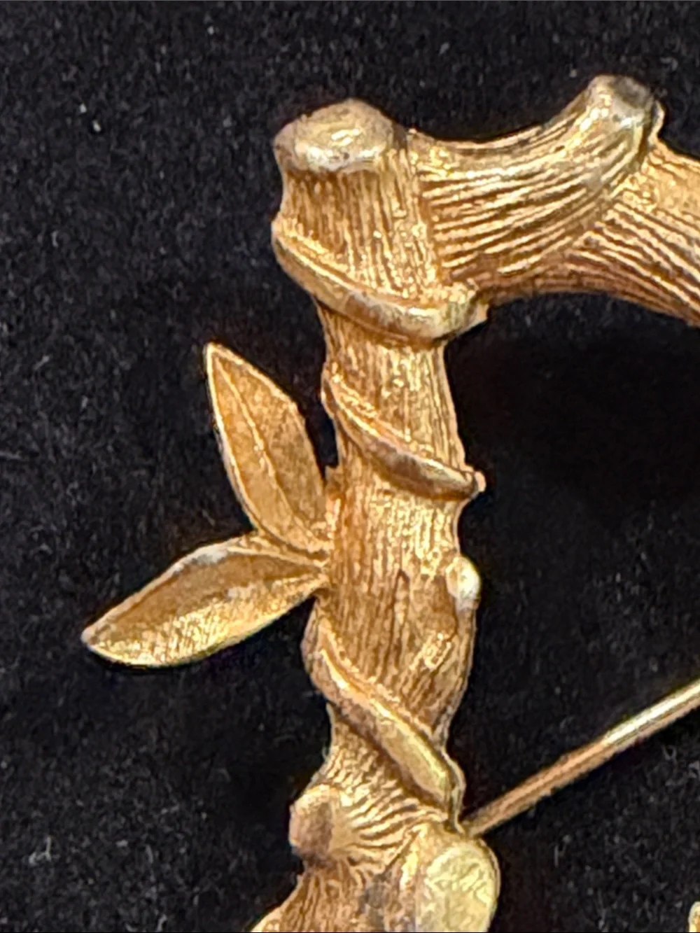 Gold Tone Leaf Vine Brooch - Women's Jewelry